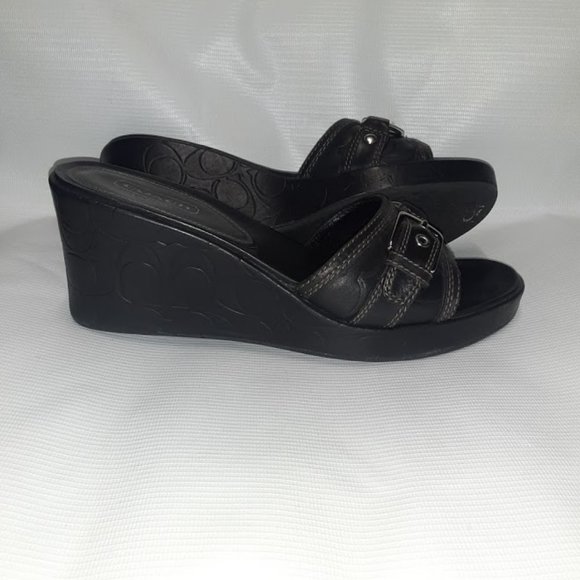 Coach Jewel Signature Logo Slide Wedge Size 10M - Picture 4 of 7
